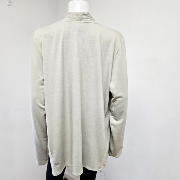 Logo Lounge Lori Goldstein Cardigan Size XL Gray Open Front Pockets Mixed Media - Picture 3 of 11